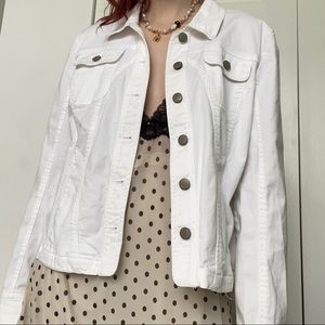 Size 6 White Denim Jacket